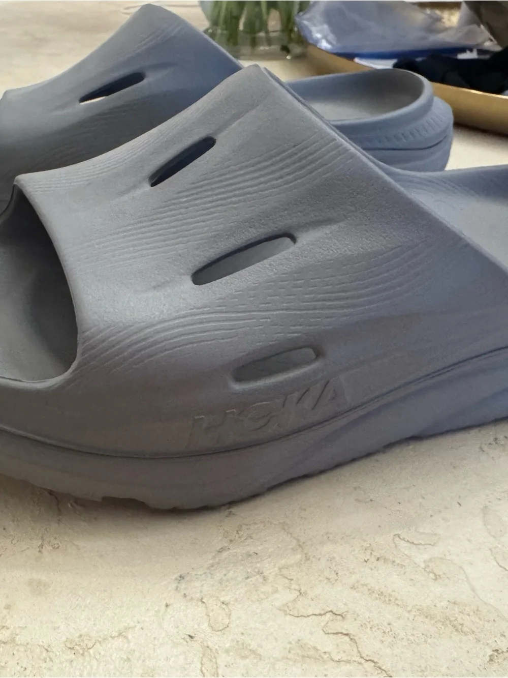 HOKA Men's Ora Recovery Slide Sandals in Slate Gray